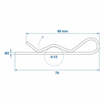 Borgveer enkel 2mm 6-12mm