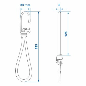 Tentspanner elastisch wit met haak