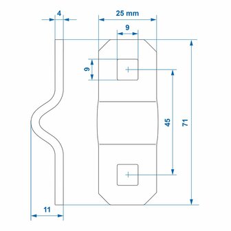 Montagebeugel voor D-ring 6mm