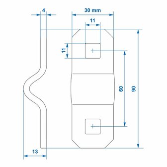Montagebeugel voor D-ring 10mm