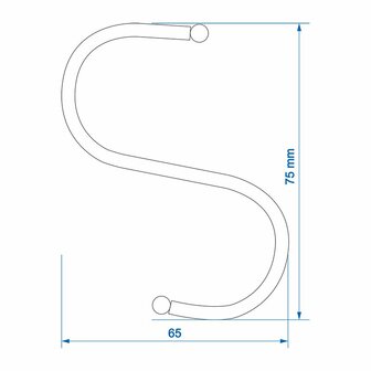S-haak  dia 4mm 6,5x7,5cm