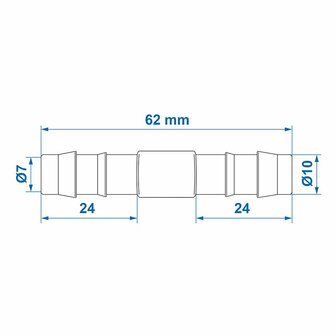 Slangtule recht 10mm per stuk