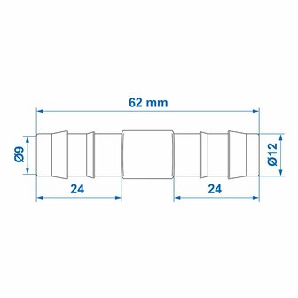 Slangtule recht 12mm per stuk