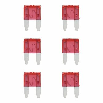 Steekzekeringen mini 10A rood 6 stuks in blister