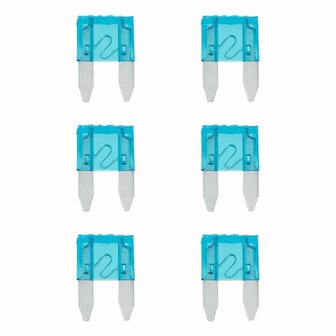 Steekzekeringen mini 15A blauw 6 stuks in blister
