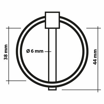 Borgpen 6mm met ring 2 stuks in blister