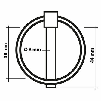 Borgpen 8mm met ring 2 stuks in blister