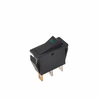 Wipschakelaar LED groen 12V 24V-max. 10A in blister