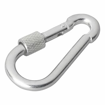 Karabijnhaak metaal 6x60mm met schroefsluiting x10 stuks