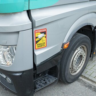 Sticker &quot;Attention Angles Morts!&quot; Vrachtwagen