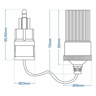 Verloopkabel van DIN stekker naar sigarettenaanstekerdoos