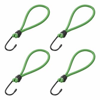 Haak metaal met elastische lus voor aanhangernet/tent/zeil 4 stuks in blister