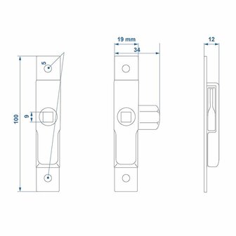 Bakslot klein 100x19mm in blister