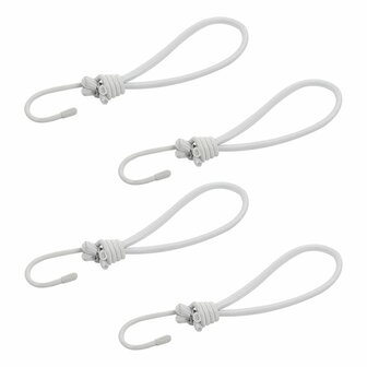 Tentspanner elastisch wit met haak 4 stuks in blister