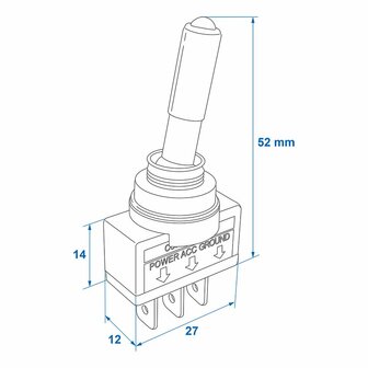 Tuimelschakelaar LED rood 12V-max. 20A in blister