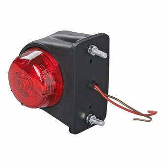 Breedtelicht rood/wit 67x78mm plat