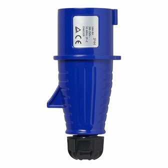 CEE stekker 16A vaste behuizing blauw