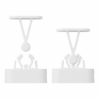 Deurvanger met flexibele klem wit 2-delig