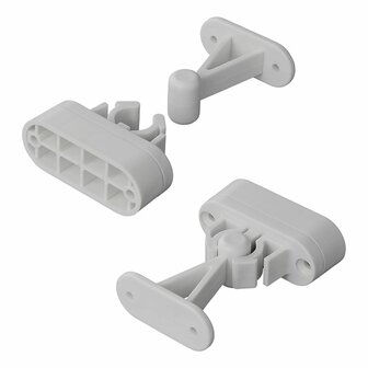 Deurvanger met flexibele klem grijs 2-delig