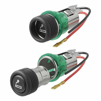 Sigarettenaansteker inbouw-doos met verlichting 12V/24V