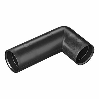 Afvoerbuis hoekstuk  dia 28 mm 90 ongelijkbenig PE zwart in blister