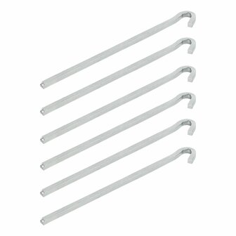 Rotspen 22cm metaal vierkant 6 stuks in polybag