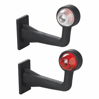 Breedtelicht rood/wit 185mm haaks