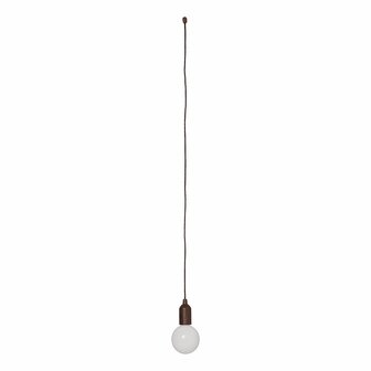 Retro lamp XL hout motief met koord 90cm