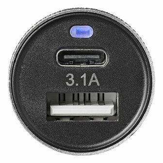 USB lader type A + C 2-weg 12V/24V 3100mA