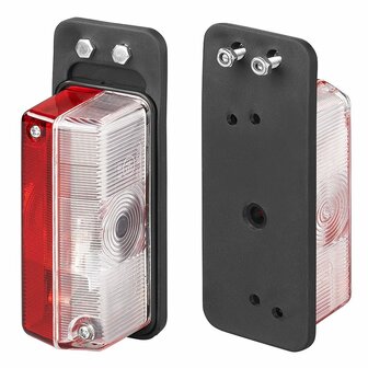 Breedtelicht rood/wit 92x42mm op houder in blister