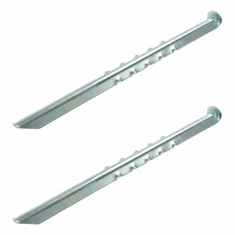 Tentharing 40cm metaal geribbeld 2 stuks in polybag