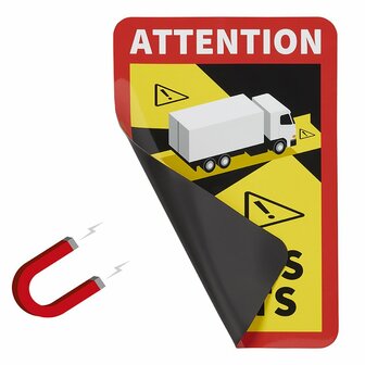 Magneetsticker  &quot;Attention Angles Morts!&quot; Vrachtwagen