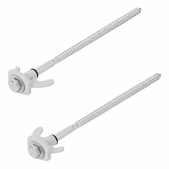 Tentharing 20cm metaal schroefbaar met kunststof haak 6 stuks in polybag