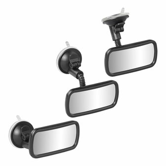 Panorama achteruitkijkspiegel met flexarm 4 cm en zuignap