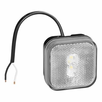 Markeringslamp 12/24V wit 65 x 65 mm LED