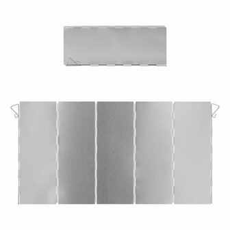 Kookwindscherm 5-delig aluminium vouwbaar 49 x 26 cm