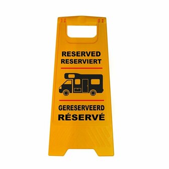 Markeerbord &quot;Gereserveerd&quot; voor camper