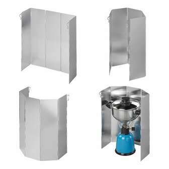 Kookwindscherm 5-delig aluminium vouwbaar 49 x 36 cm