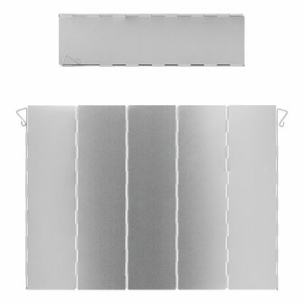 Kookwindscherm 5-delig aluminium vouwbaar 49 x 36 cm