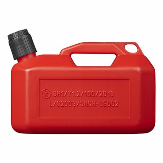Jerrycan 5L kunststof rood UN-gekeurd (laag model)