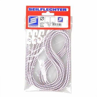 Zeilbinder met nylonhaken, 4 stuks in zak, 55cm, wit