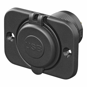 USB snellader inbouw met montageplaat 2-weg 12/24V 3A type A + C