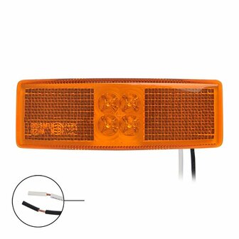 Zijmarkeringslamp 12/24V oranje 110x40mm LED in blister