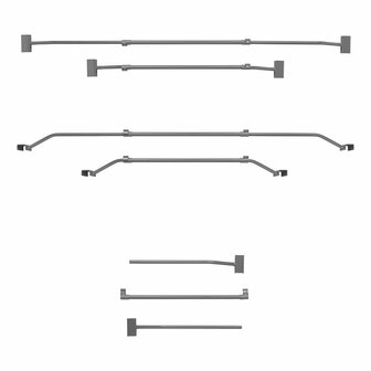 Afdekzeilbeugel metaal uitschuifbaar 100-155cm voor aanhangerzeil
