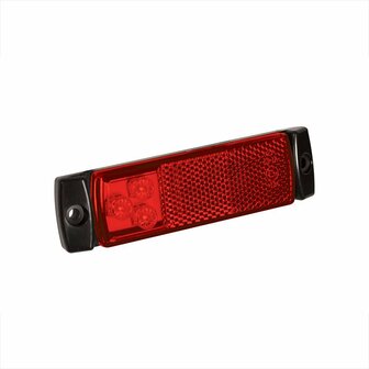 Markeringslamp 12/24V rood 126x30mm LED in blister