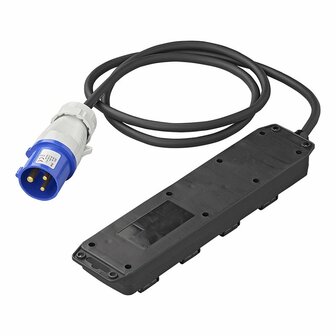 CEE 4-weg Schuko stekkerdoos 1,5M