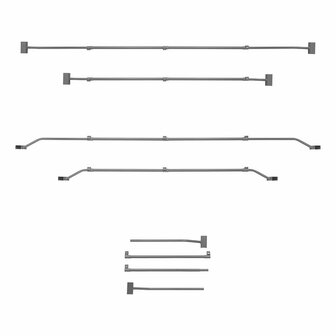 Afdekzeilbeugel metaal uitschuifbaar 140,5-208cm voor aanhangerzeil
