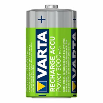 Varta Recharge Accu Power batterijen D 3000 mAh 2 stuks in blister