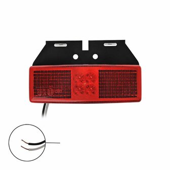 Markeringslamp 12/24V rood 110x40mm LED met houder in blister