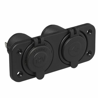 Inbouw kit: stekkerdoos DIN + USB poort dubbel type A 2x2100mA